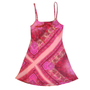 Pink Paisley Strappy Midi Dress(M)