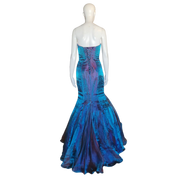 Peacock Strapless Flutter Formal Dress (S)