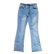 Light Wash Distressed Flares (S)