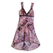 Y2K Brown and Pink Midi Dress (M)