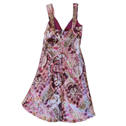 Y2K Brown and Pink Midi Dress (M)