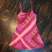 Pink Paisley Strappy Midi Dress(M)