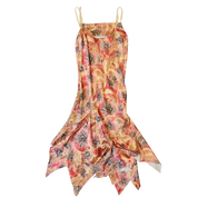 Floyd Red and Gold Midi Dress by Smith (M)