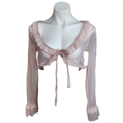 Dreamy Pink Cropped Cardigan (M)