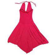 Y2K Ruby Red Halter Dress (M)