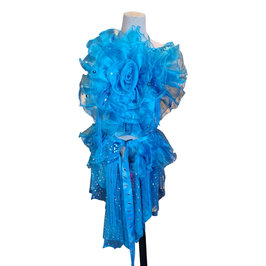 Custom Blue Flower Two-piece Set (xs/s)