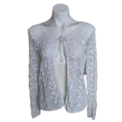 Vintage Embroidery White Cardigan (L)