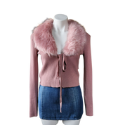 Pink Knit Cropped Sweater