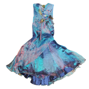 Peacock Strapless Flutter Formal Dress (S)