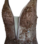 Sparkly Beaded Backless Formal Dress (M)