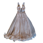 Sparkly Beaded Backless Formal Dress (M)