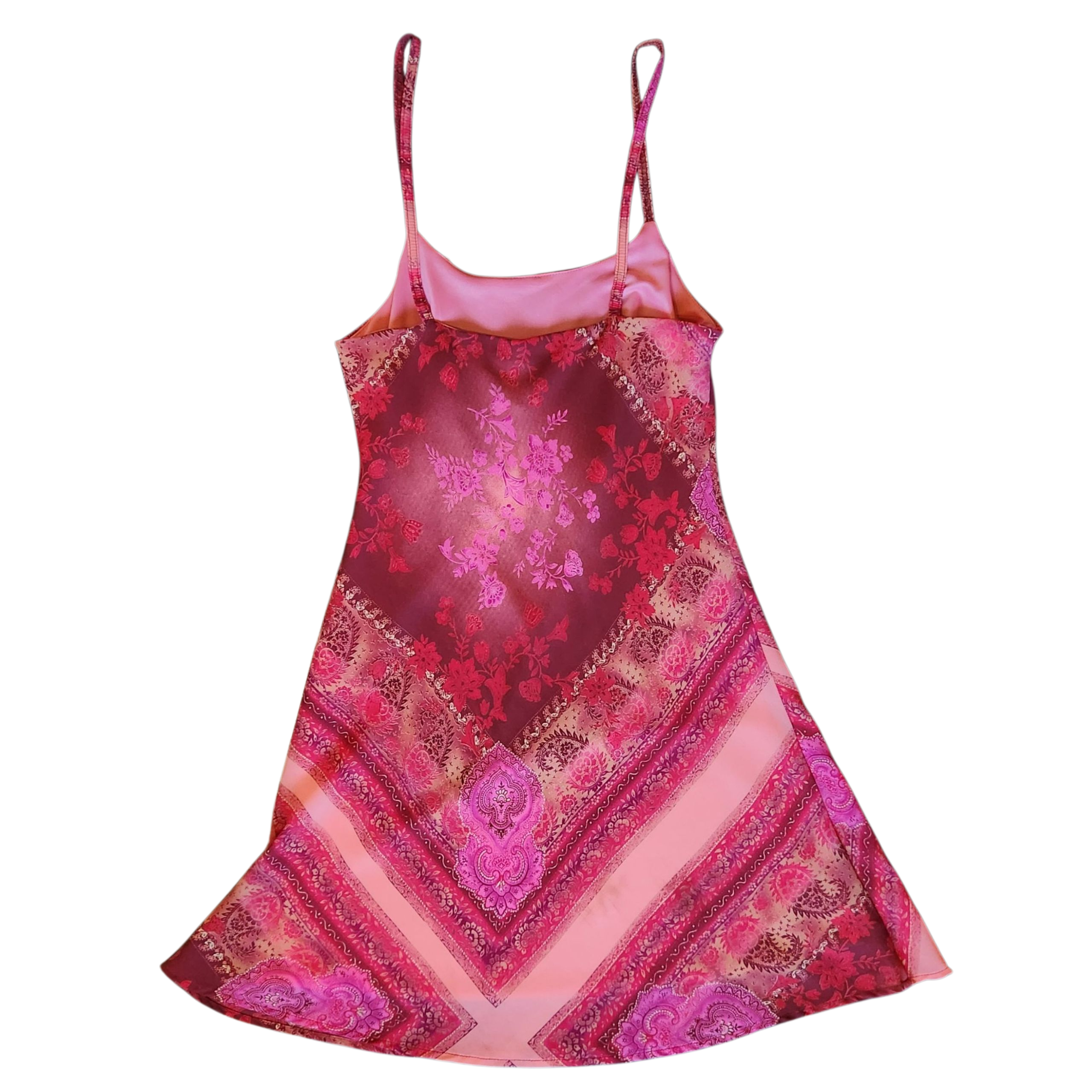 Pink Paisley Strappy Midi Dress(M)