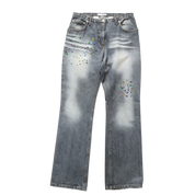 Y2K Rhinestone Gray Denim Jeans