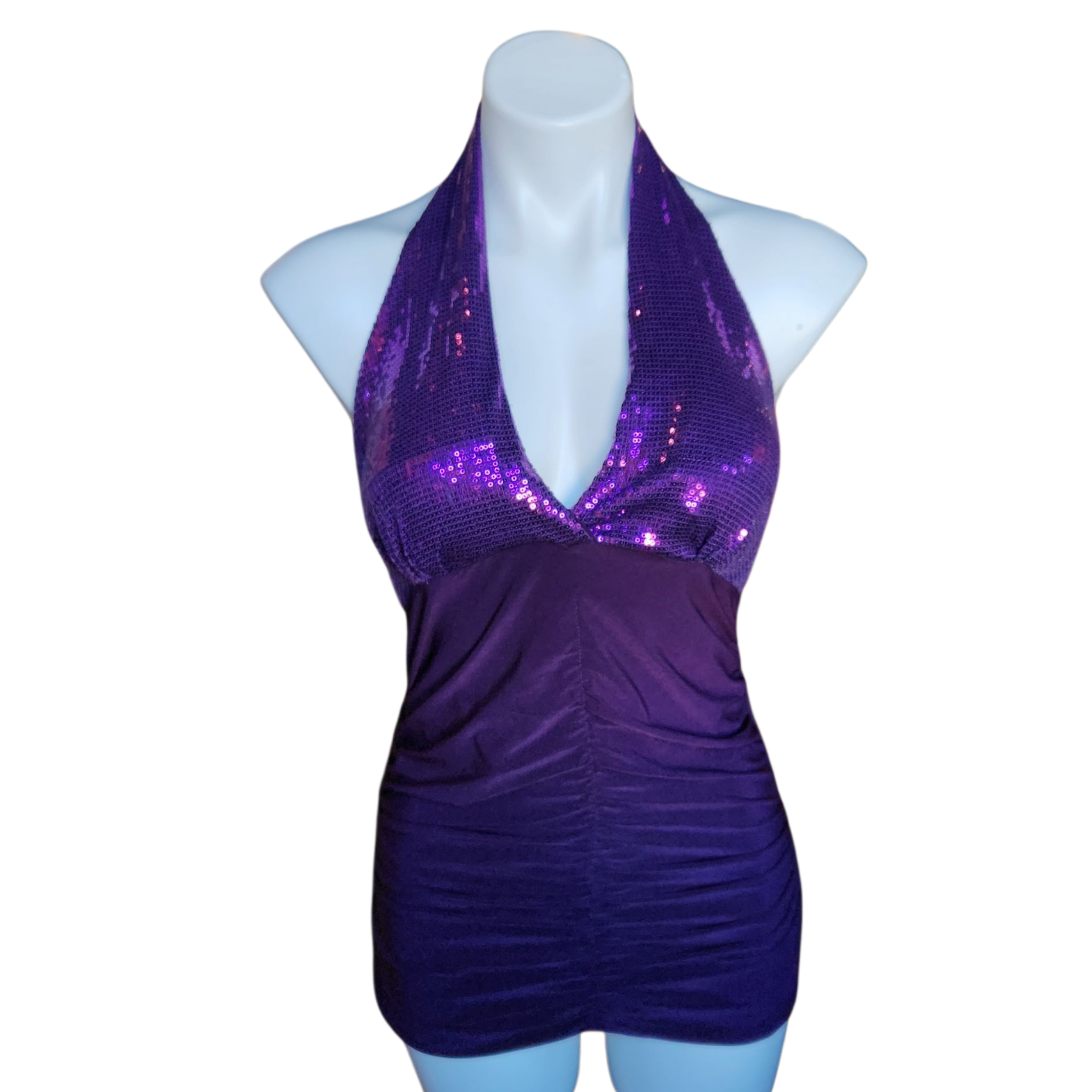 Purple Sequin Super Mini Dress (XS)