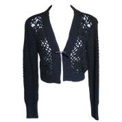 Black Bedazzled Cropped Sweater (M)