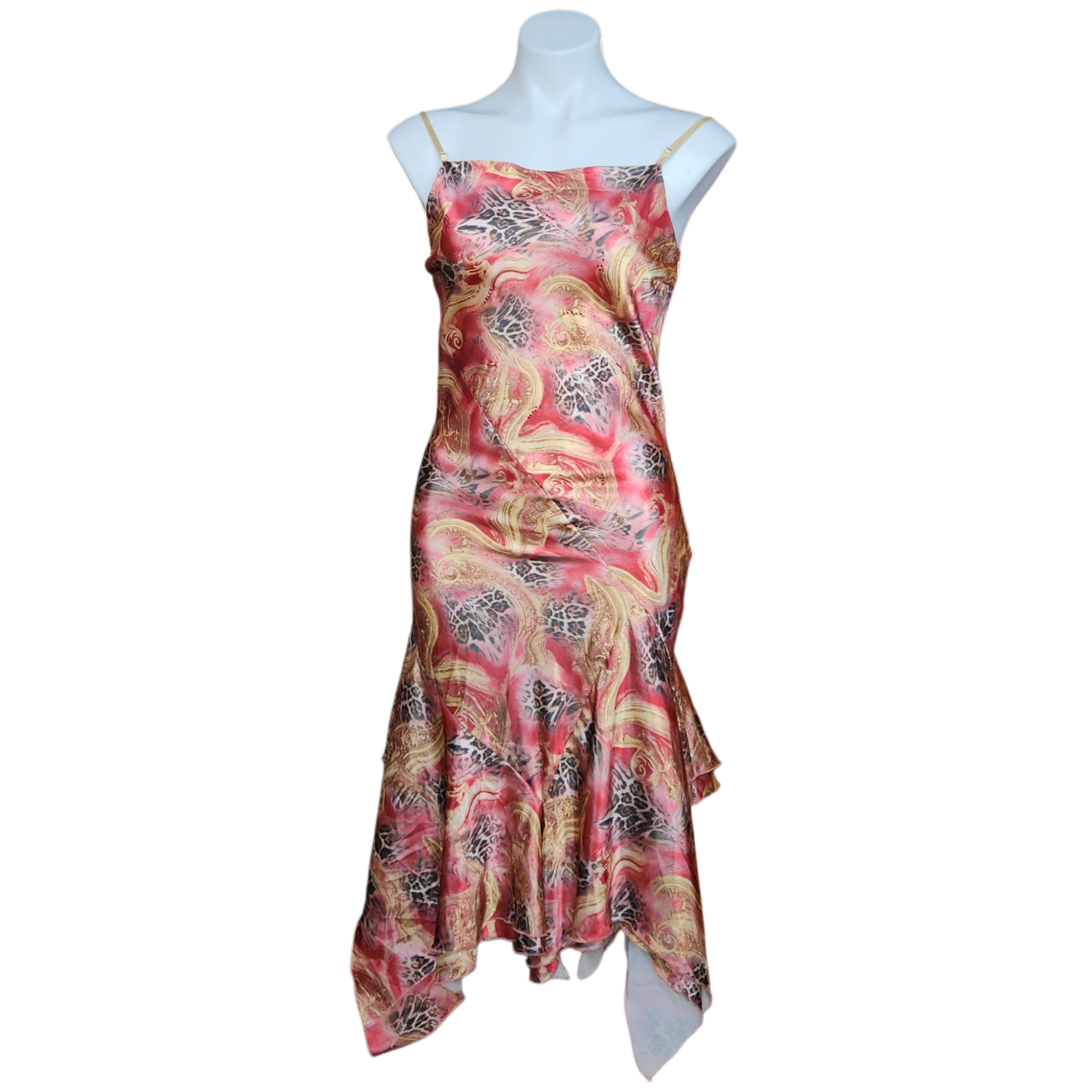 Floyd Red and Gold Midi Dress by Smith (M)