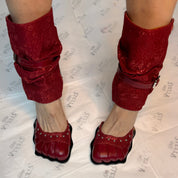 Red Leather & Lace Cowboy Pump (5-15)