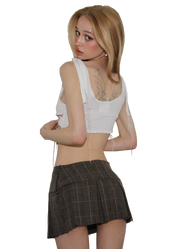 ♡ 𝓬𝓱𝓾𝓵𝓲𝓹 ♡ skirt in tan,