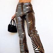Faux Snakeskin Striped Pants