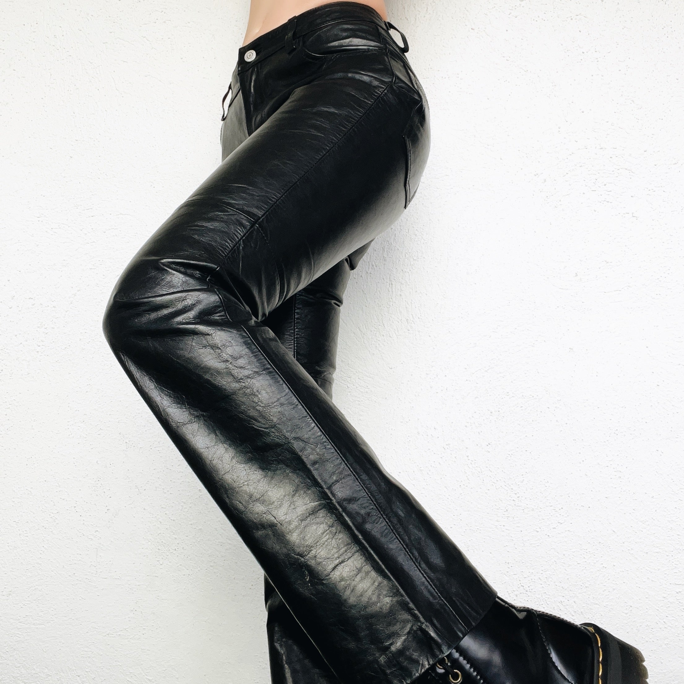 Black Genuine Leather Pants – Holy Thrift