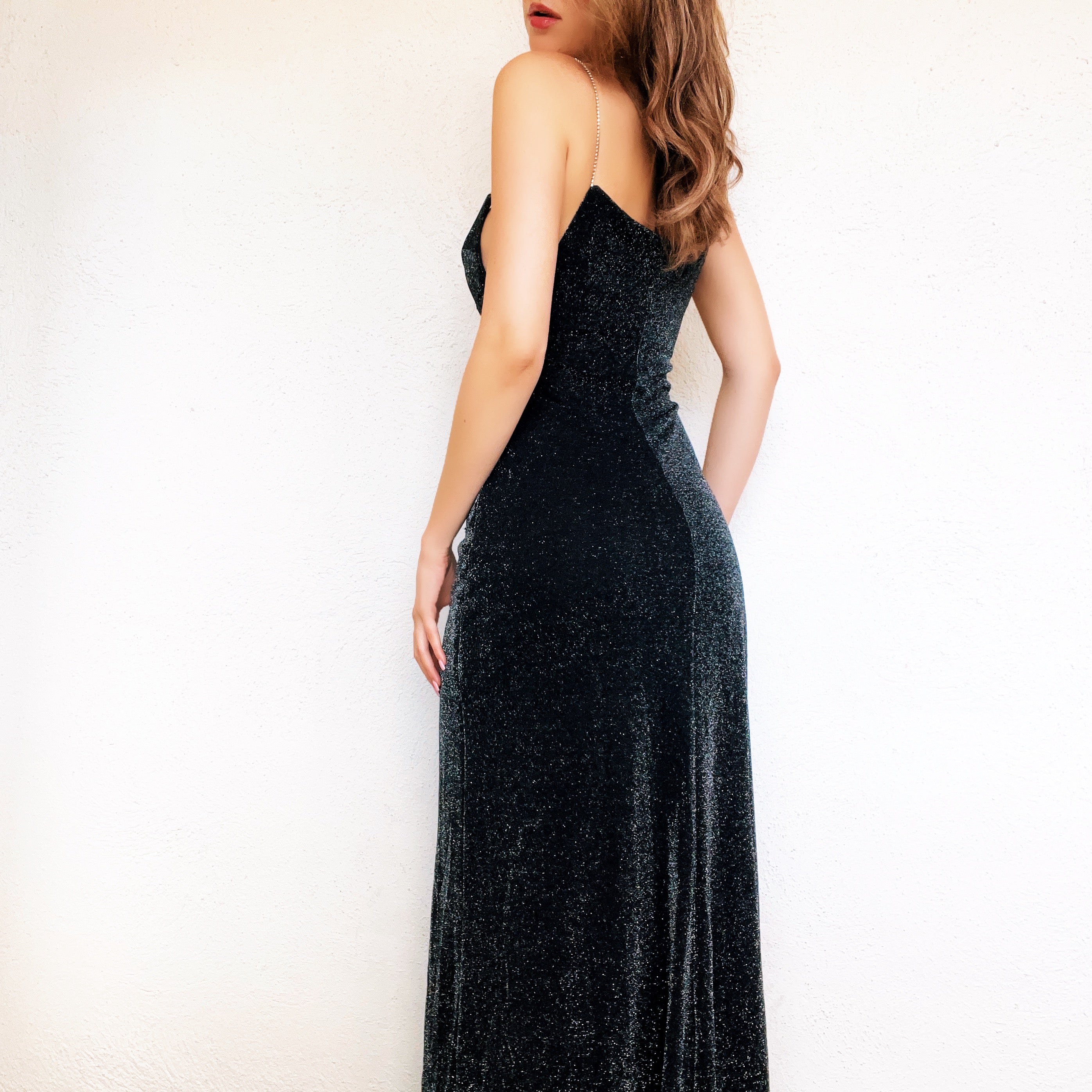 Sparkly Rhinestone Cutout Gown