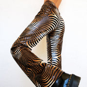 Faux Snakeskin Striped Pants