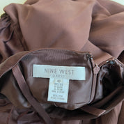 00s brown silk babydoll dress (L)