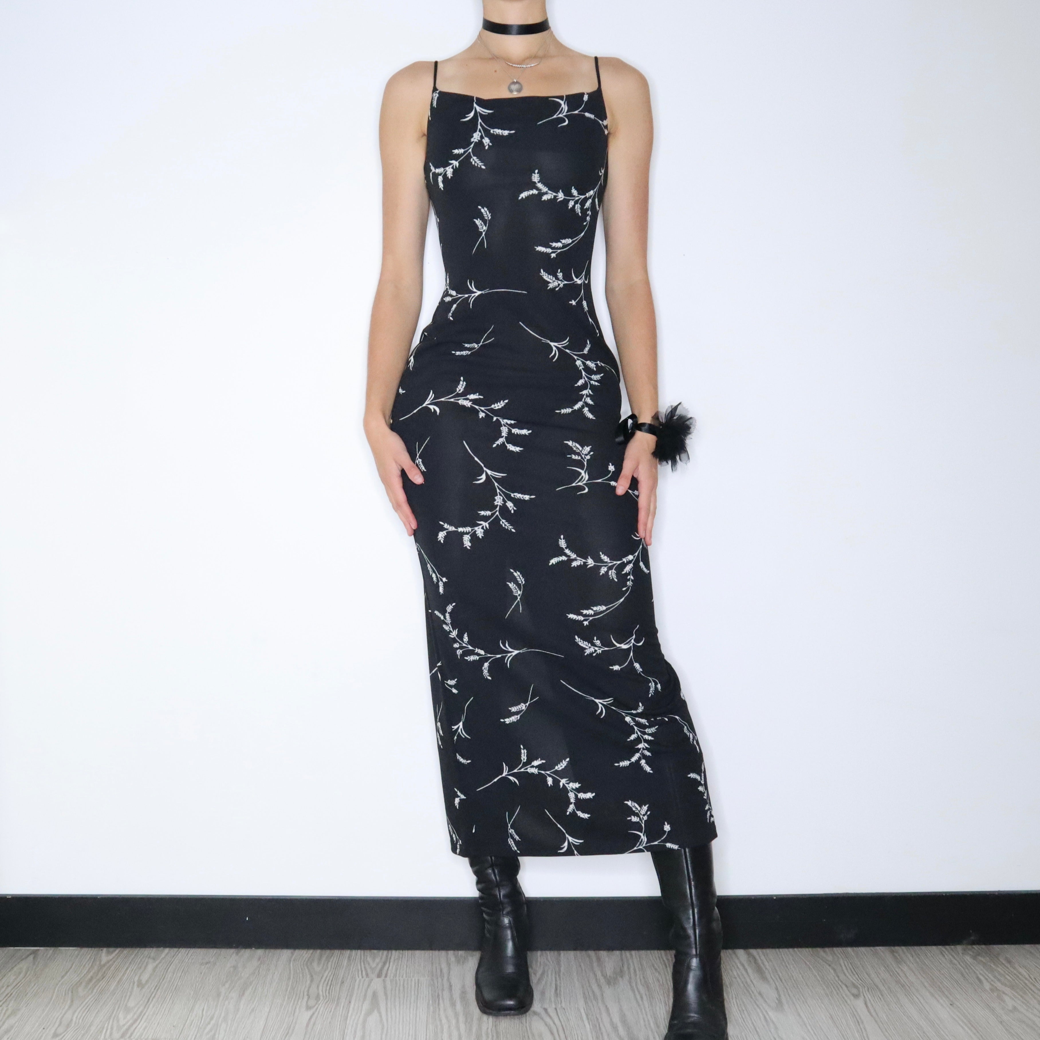 90s Black Maxi Dress (XS) – Holy Thrift
