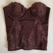 00s chocolate lace & satin bustier (s)