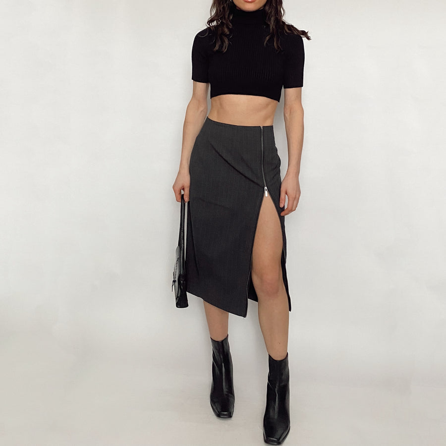 pinstripe zipper skirt - size 4