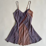 00s silk abstract sheer mini slip (S)