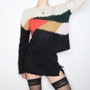 BURBERRY Color Block Mohair Sweater (L)