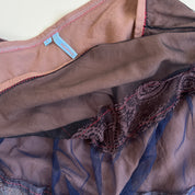 00s boho lace tiered midi skirt - XL