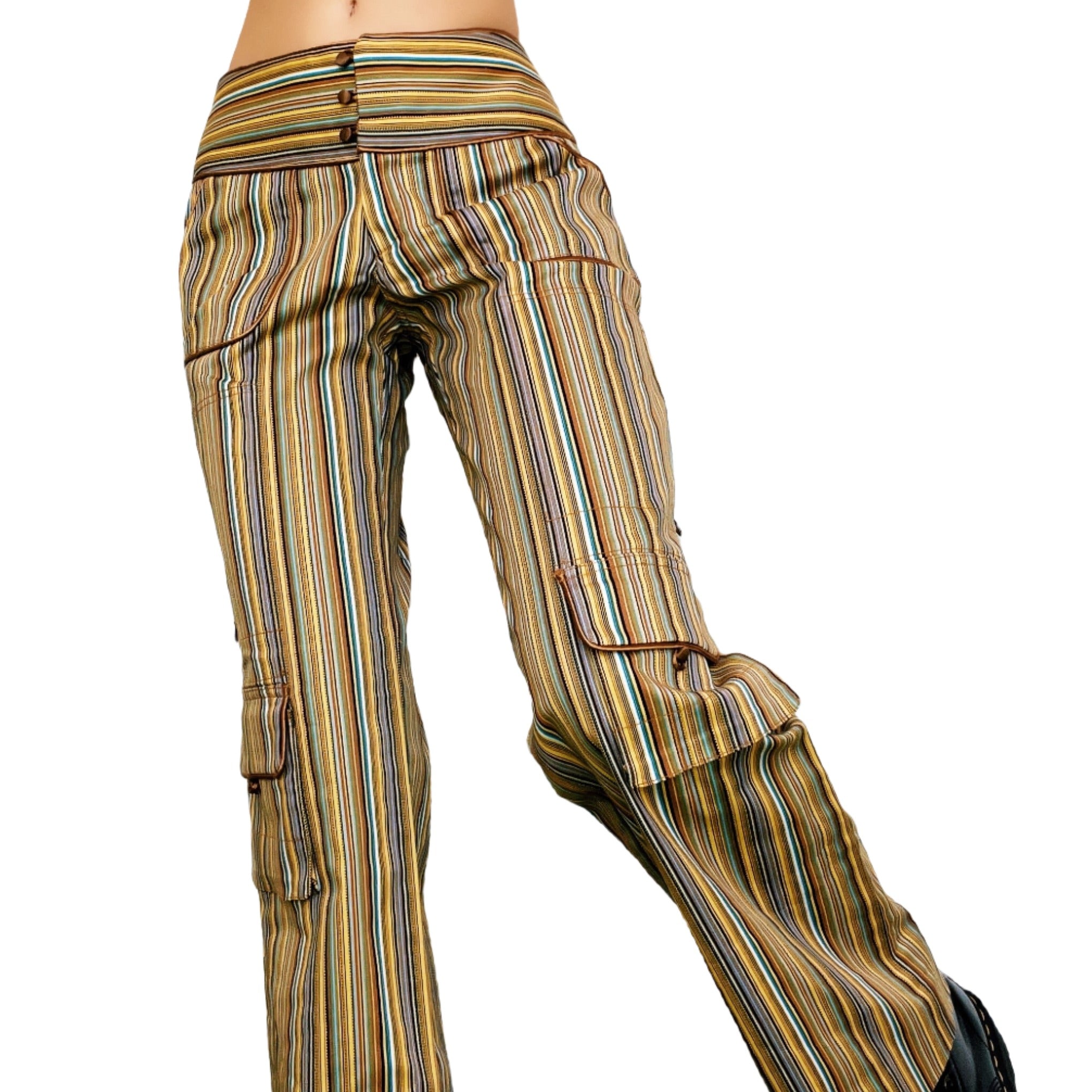 Funky Striped Cargo Pants (S) – Holy Thrift