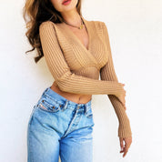 Sparkly Gold Knit Crop Top
