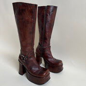 Vtg 90s Buffalo leather platform boots (8.5)