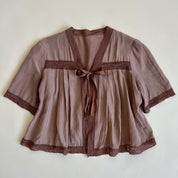 Hand dyed brown vintage bed jacket