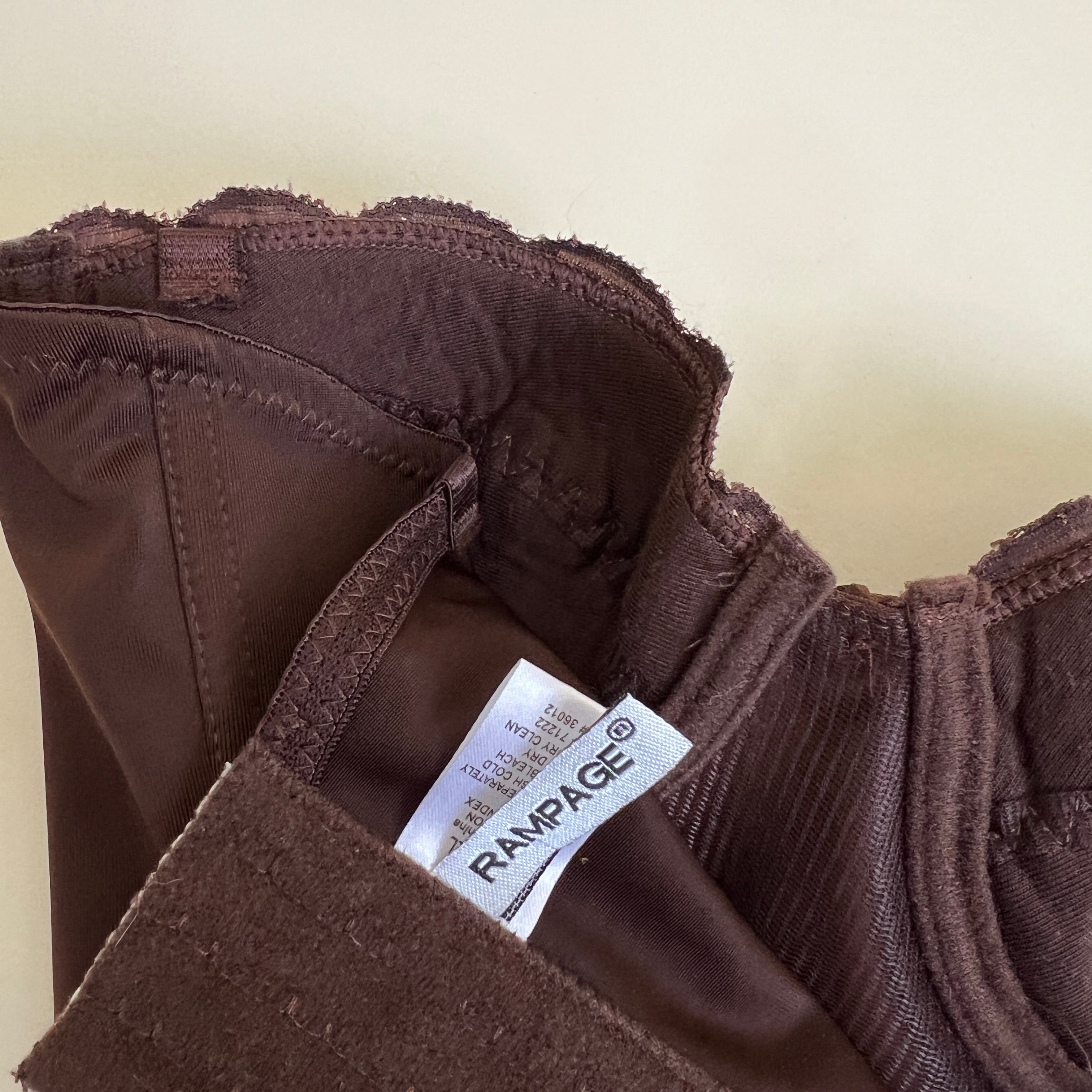 00s chocolate lace & satin bustier (s)