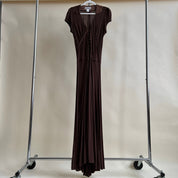 00s espresso brown drop waist maxi dress (S/M)