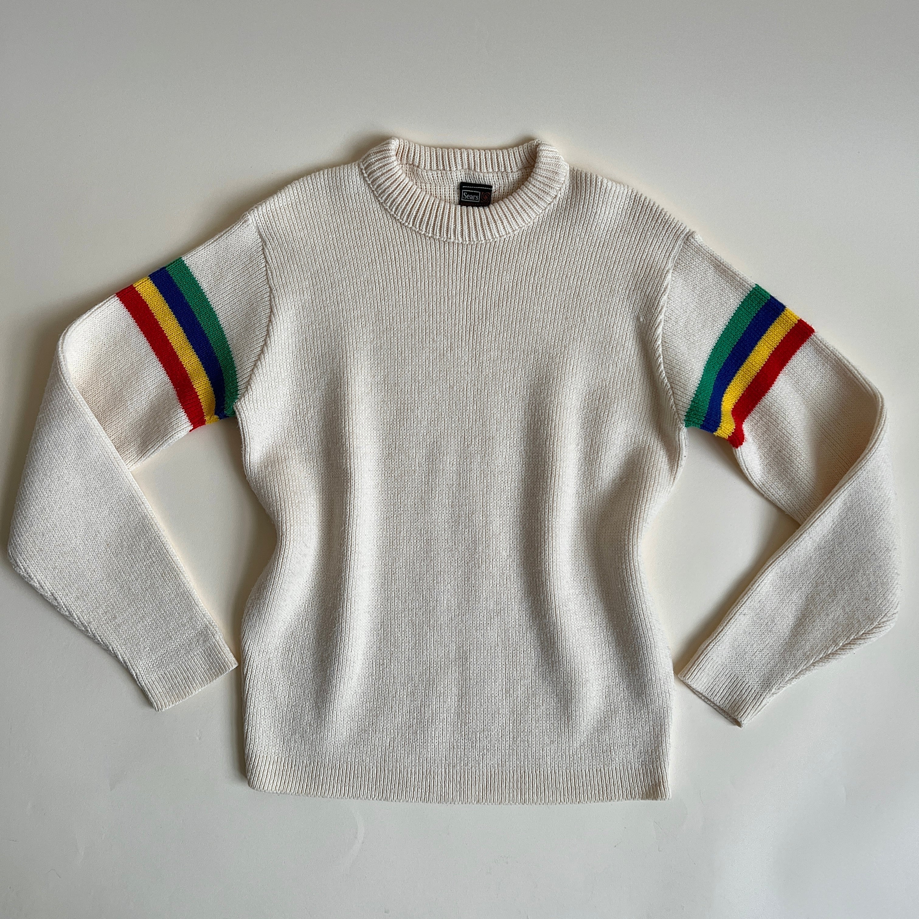 Vintage 70s Sears rainbow sweater M L Holy Thrift