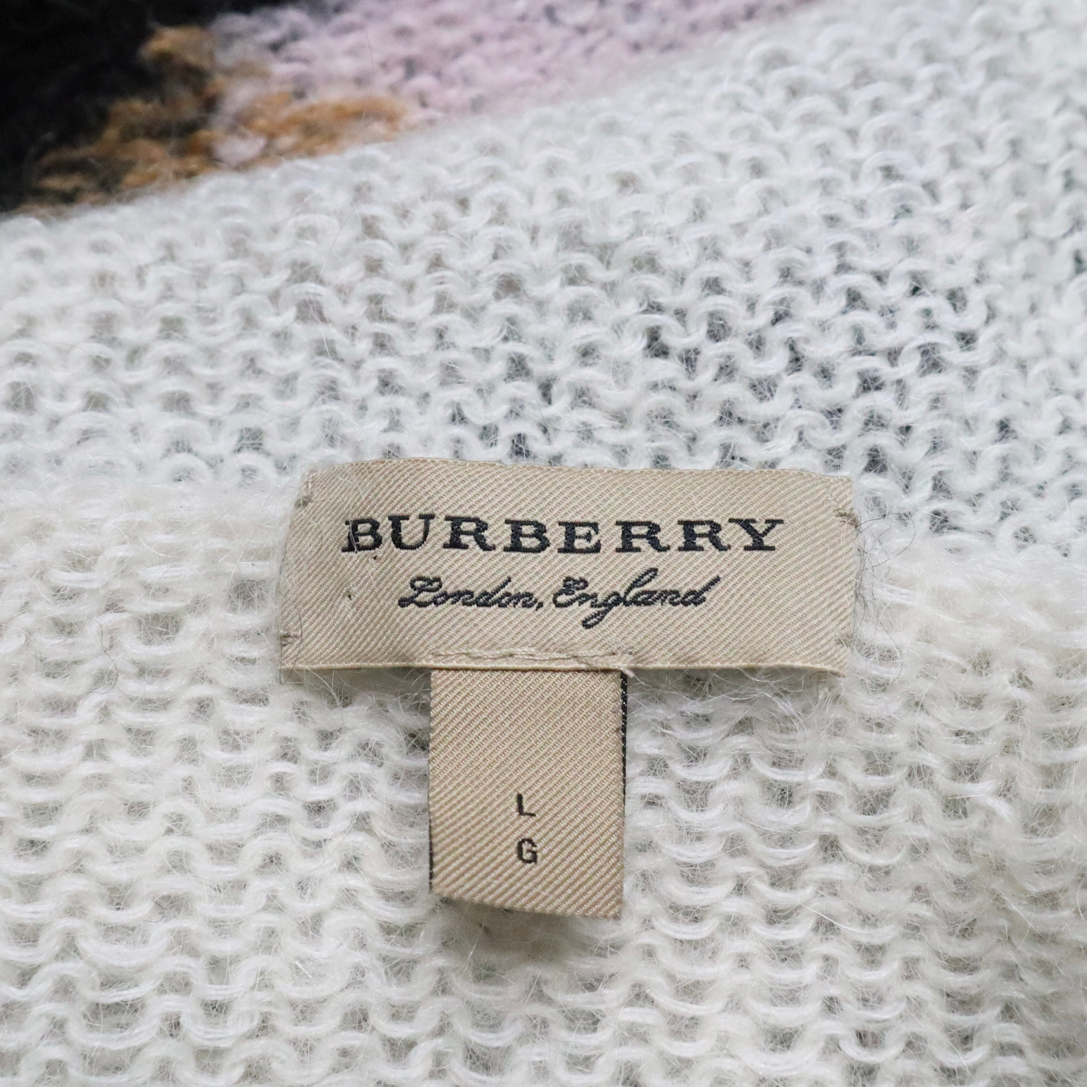 BURBERRY Color Block Mohair Sweater (L)
