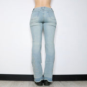 Y2K Low Rise Embroidered Flare Jeans (S/M)