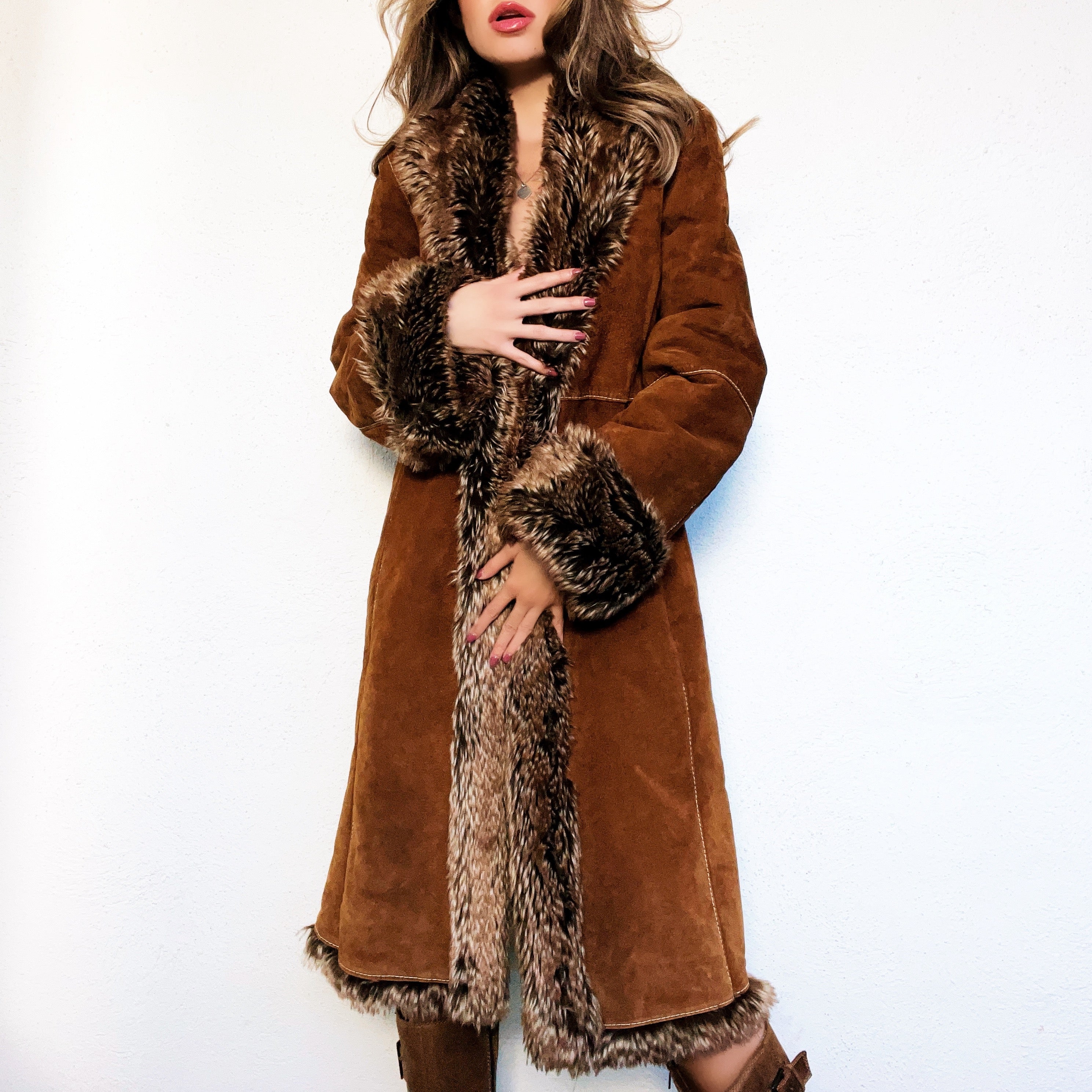 Furry Brown Leather Penny Lane Coat – Holy Thrift