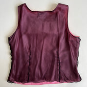 00s Pink beaded silk tank (XL)