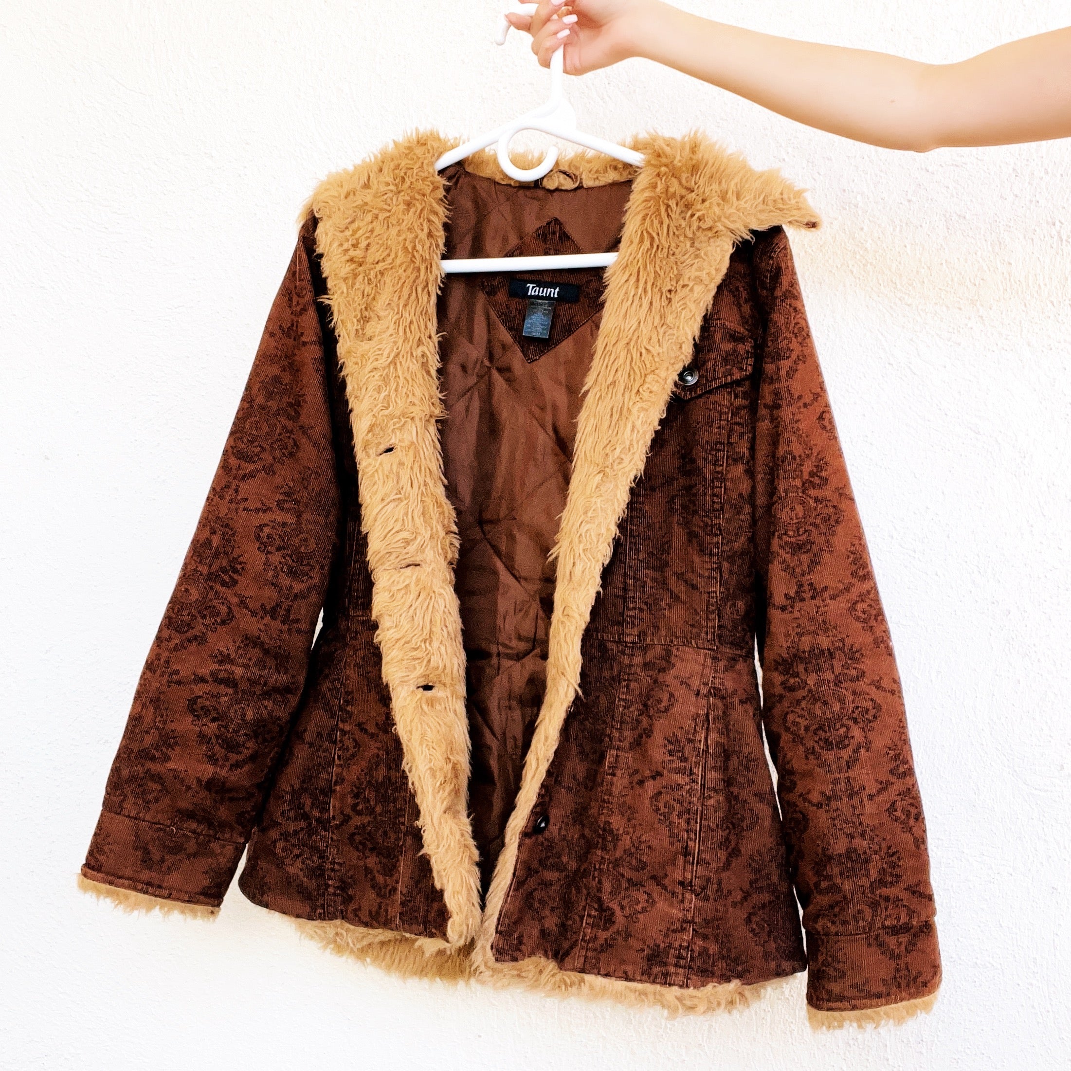Furry Floral Corduroy Jacket