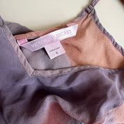 00s silk abstract sheer mini slip (S)