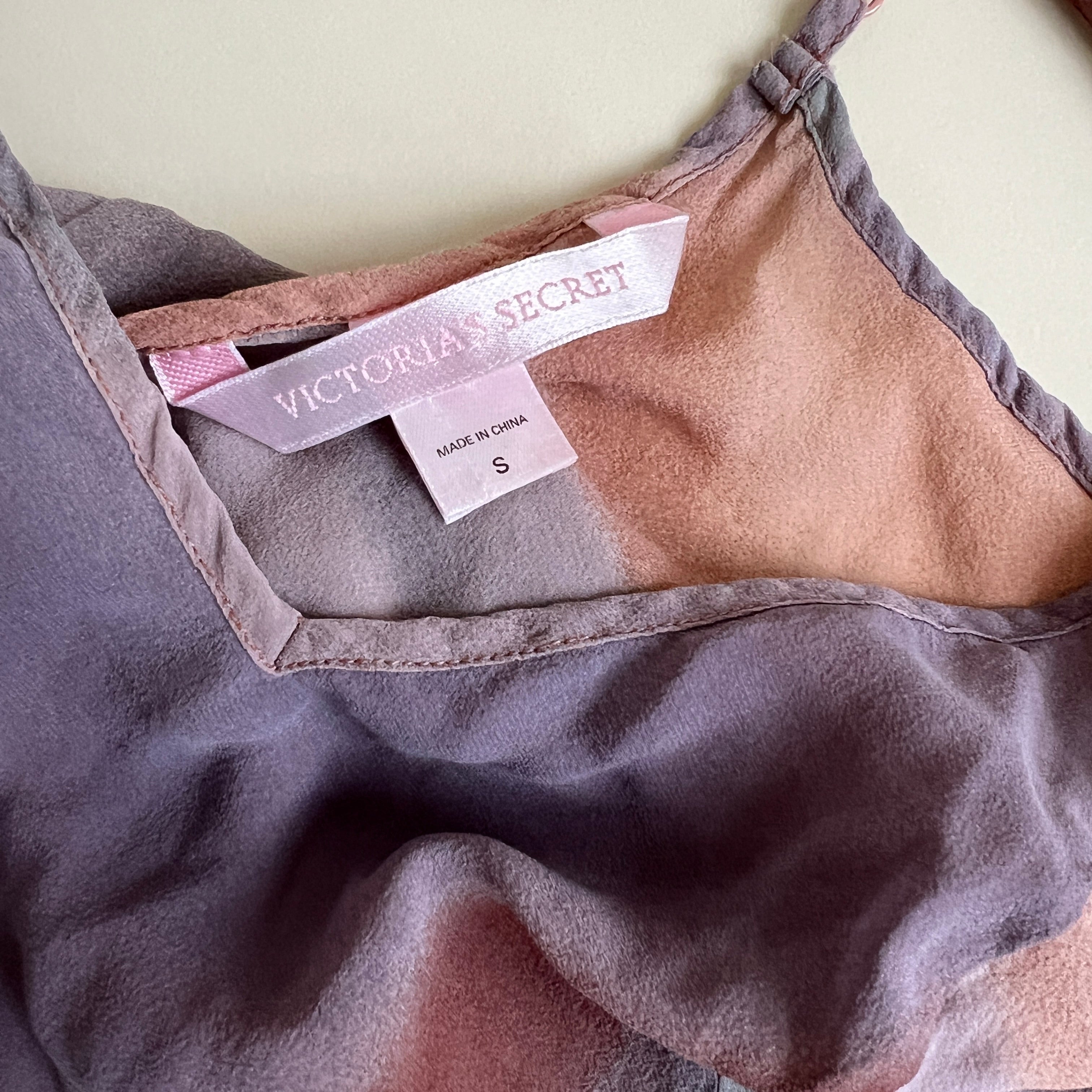 00s silk abstract sheer mini slip (S)