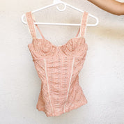 Peachy Pink Eyelet Bustier (S)