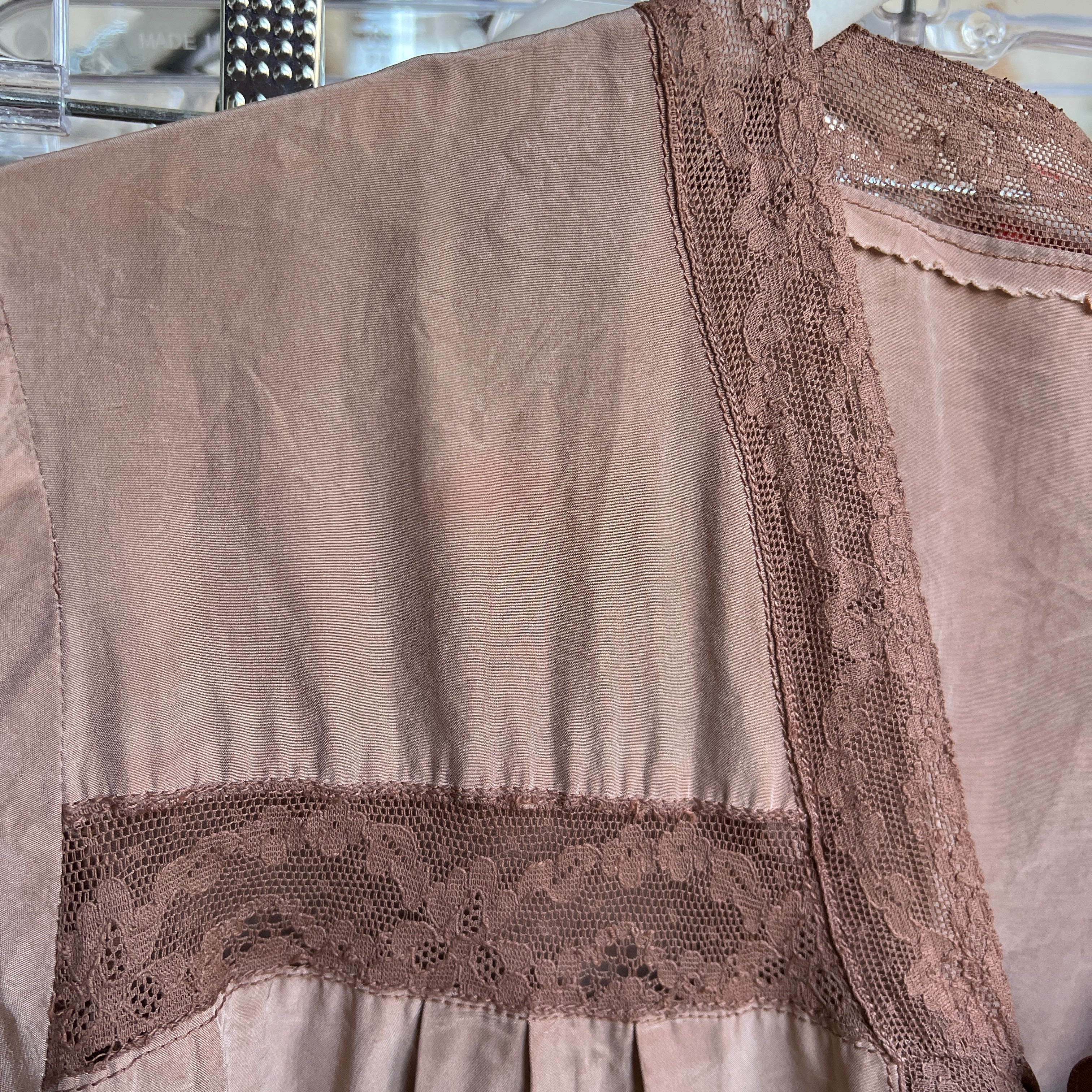 Hand dyed brown vintage bed jacket