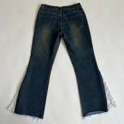 00s crochet panel dark wash jean (M)